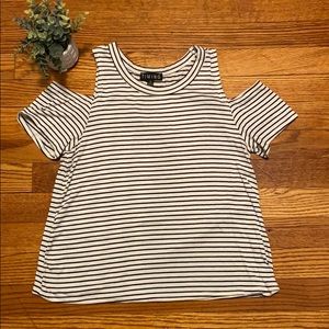 Coastal blue & white striped top SMALL
